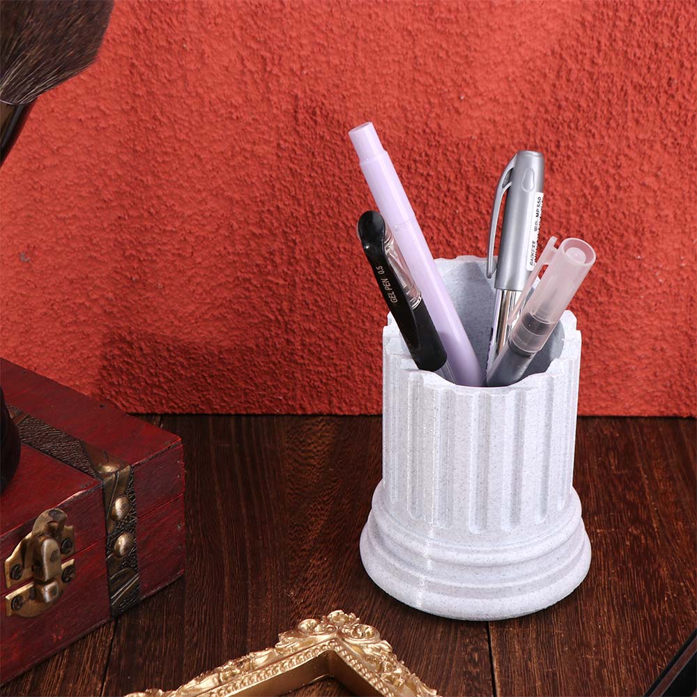 Ancient Greek Style Makeup Brush Storage Stone Pillar Pencil Holder Home Storage