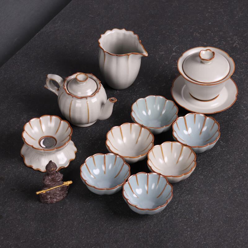 

Ru Kiln Kung Fu Tea Set with Sancai Gaiwan