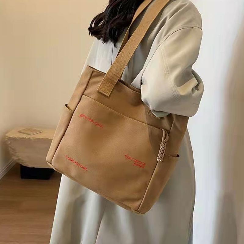 Fashionable Casual Canvas Bag Cartoon Letter Versatile Handbag Bento Bag