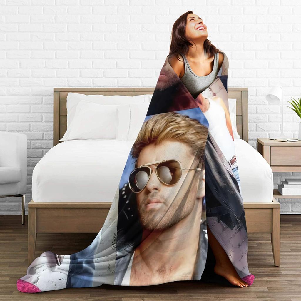 Super Warme DeckeKinder Erwachsene Dekorativ George Michael Britischer Sänger Überwurf Decke Flanell Bettüberwurf Für Draußen Bettabdeckung