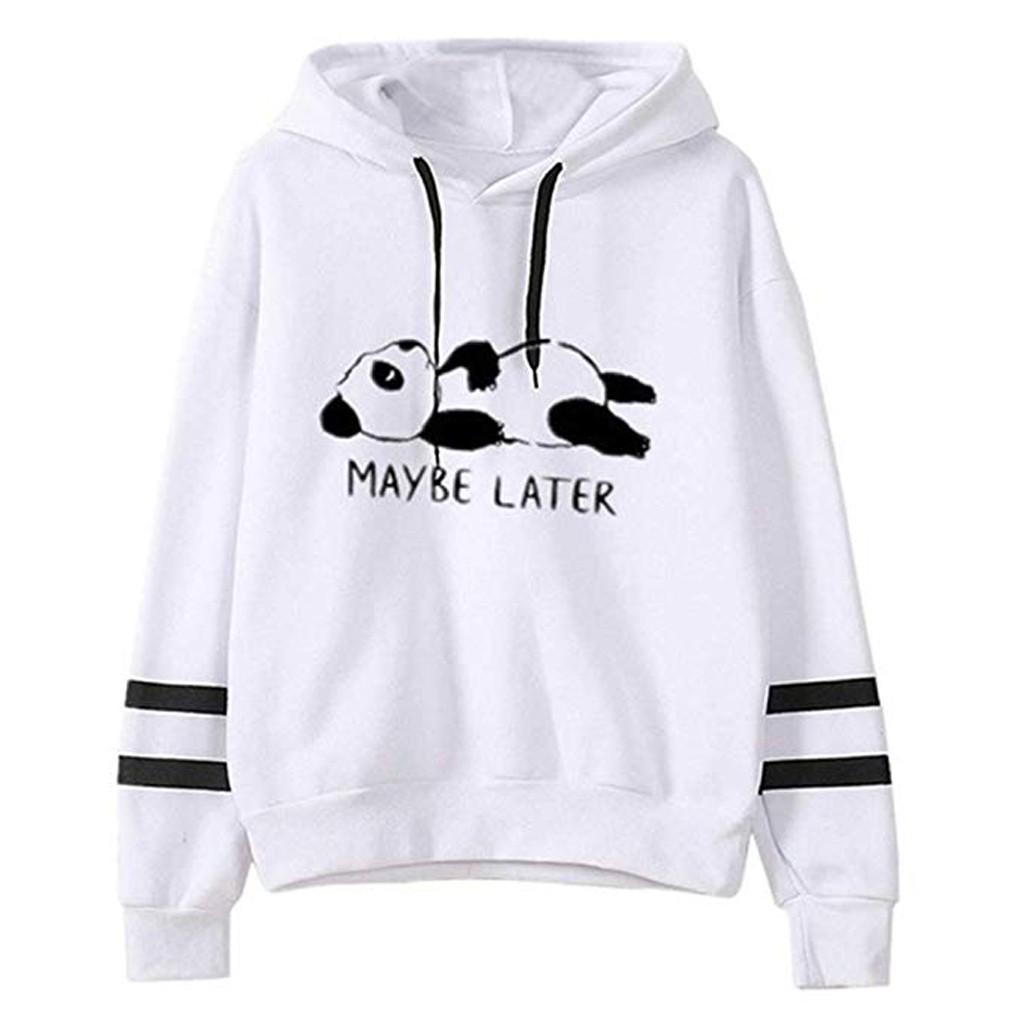 Women Hooded Long Sleeve Letter Bear Drawstring Pullover Hoodie Fashion Hoodies