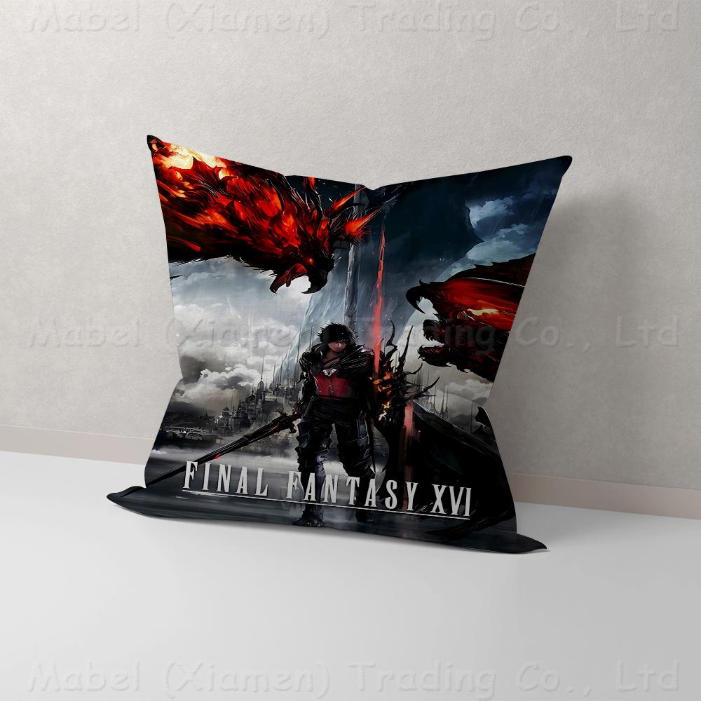 Final Fantasy Game Series Personalized Picture Text Home Decorative Pillows Household Gifts 45x45cm