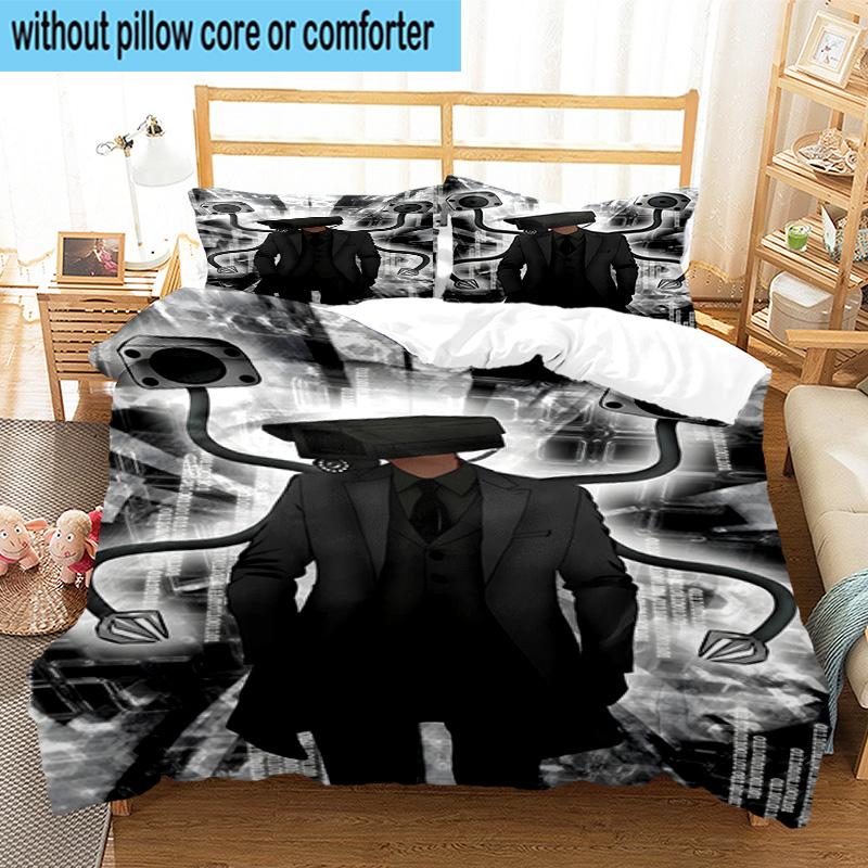 3PCS Cameraman robot 3pcs Bedding,Including 3PCS Duvet Cover And 2pcs Pillowcases Perfect for Christmas,Ideal for Bedroom, Dormitory