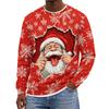 Herren Weihnachtspullover mit Rundhalsausschnitt, ohne Kapuze, Lässiges Pullover-Oberteil für die Feiertage