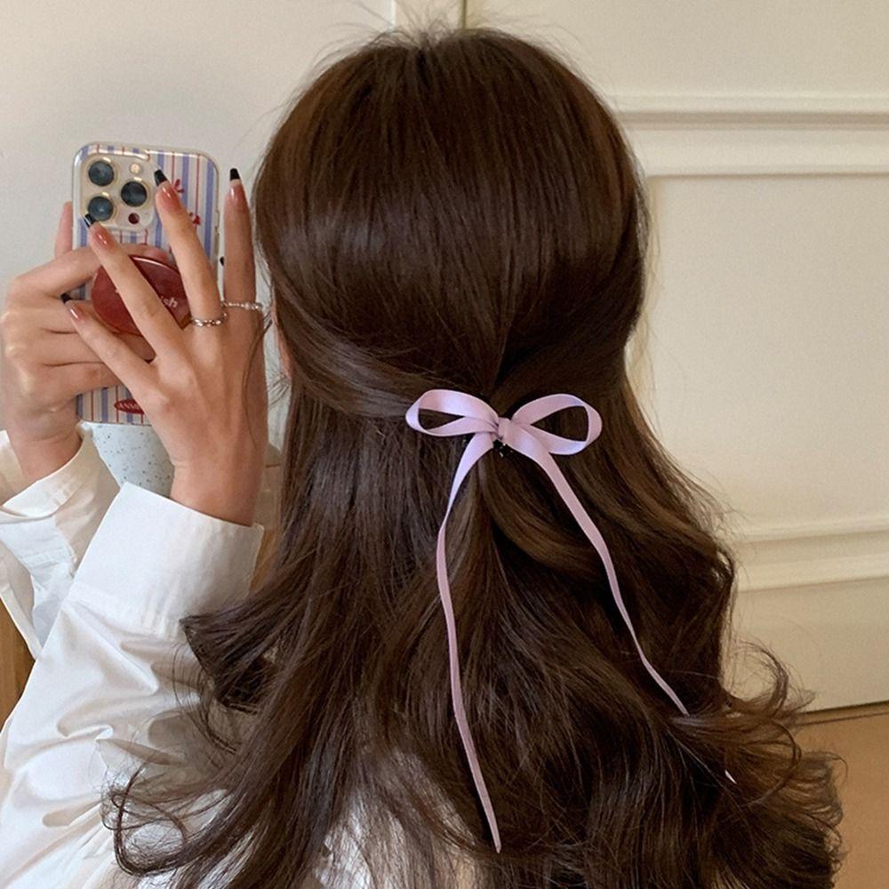 Braiding Hair Tool Small Hair Claw Girl Hair Clip Korean Style Headwear Balletcore Bow Hairpin