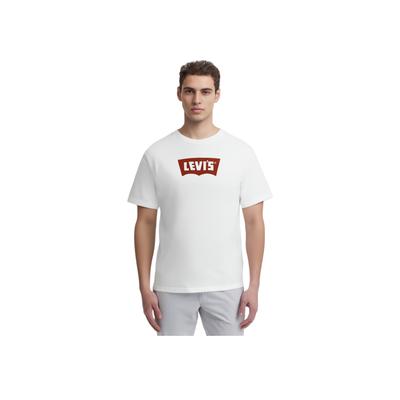 Levis Casual Comfortable Logo Print Ribbed Round Neck Short Sleeve T-Shirt Unisex T-Shirts White 001AM-0011