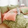 Washed Cotton and Linen Four-piece Set, Double-layer Yarn Quilt Cover, Bed Sheet, Dormitory Three-piece Set, Bedding