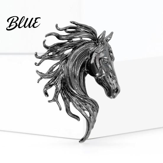 Anti-rust Brooch Pin Retro Style Horse Head Design Anti-oxidation Sophisticated