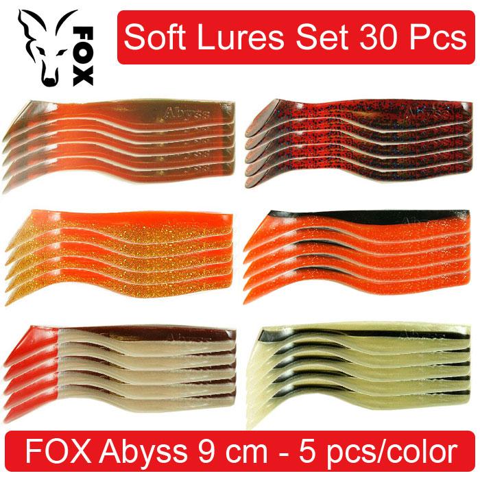 

Soft Lures Set FOX ABYSS #1, 90 мм. Набір силіконових приманок для риболовлі, віброхвости - 30 шт. 30 pcs