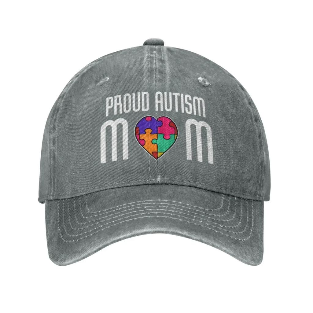 Proud Autism mom Autistic Child Cowboy Hat Baseball Cap Women Trucker Men Dad Caps Adjustable Snap Back Hats