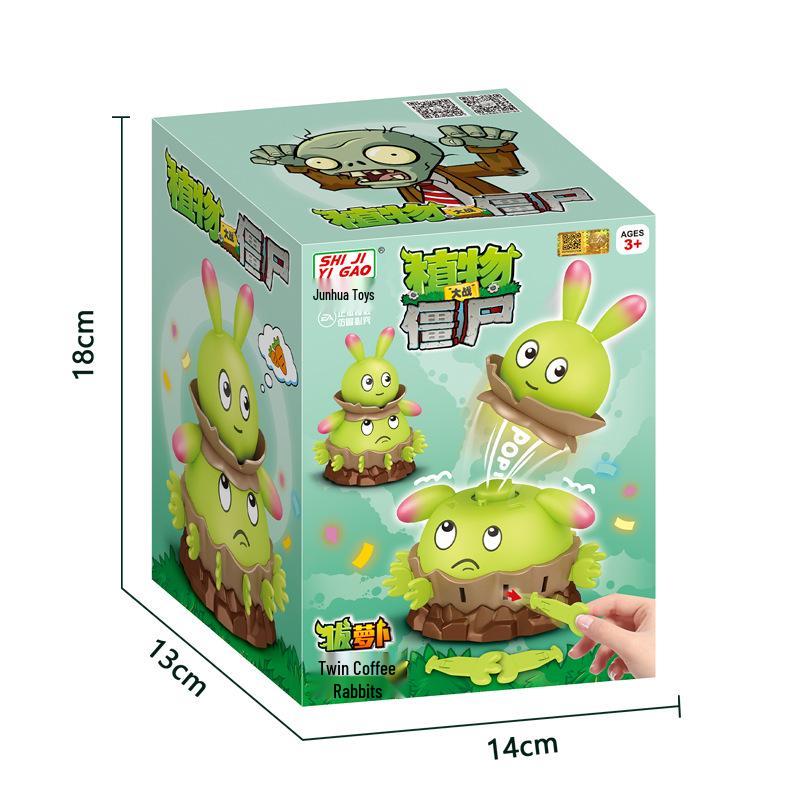 Genuine Plants vs. Zombies Twin Rabbit Radish Pull Toy - Novelty Interactive Prank for Boys