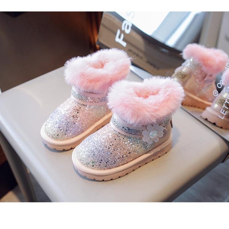 Kids Warm Fleece Lined Waterproof Winter Snow Ankle Boots For Boys And Girls