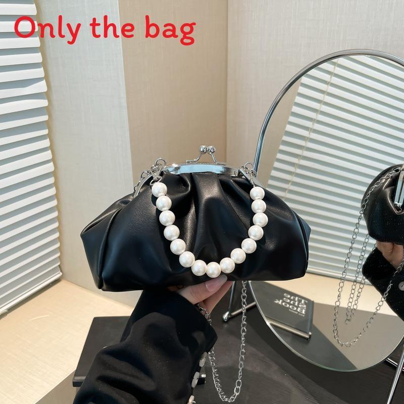 Pu Cloud Bag For Women With Simulated Pearl Chain Decoration For Casual Daily Use