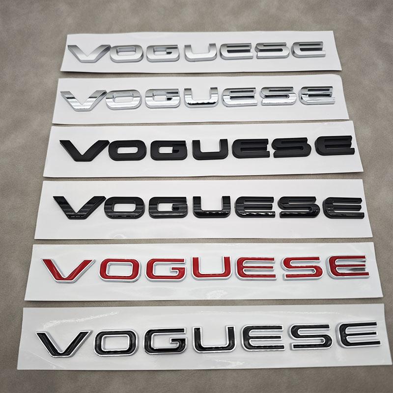 1 szt. 3D ABS Litery Logo VOGUESE Naklejki na Tylny Bagażnik Samochodu Odznaka do Range Rover Executive Wydłużona Edycja Akcesoria