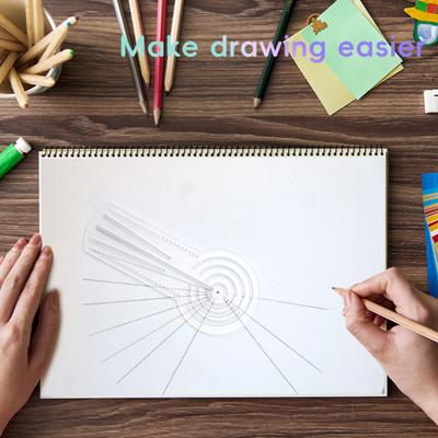 Stencil da Disegno Acrilico Portatile Modello Guida per Artista per Carta Tessuto Legno Adatto al Viaggio