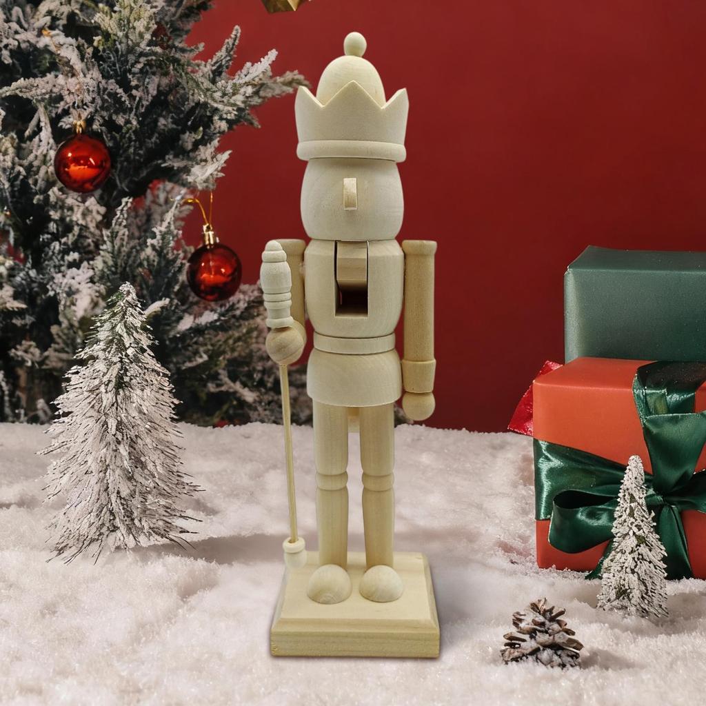 Wooden Nutcracker Ornaments Unpainted Paint Your Own DIY Christmas Nutcracker Figures for Living Room Decoration