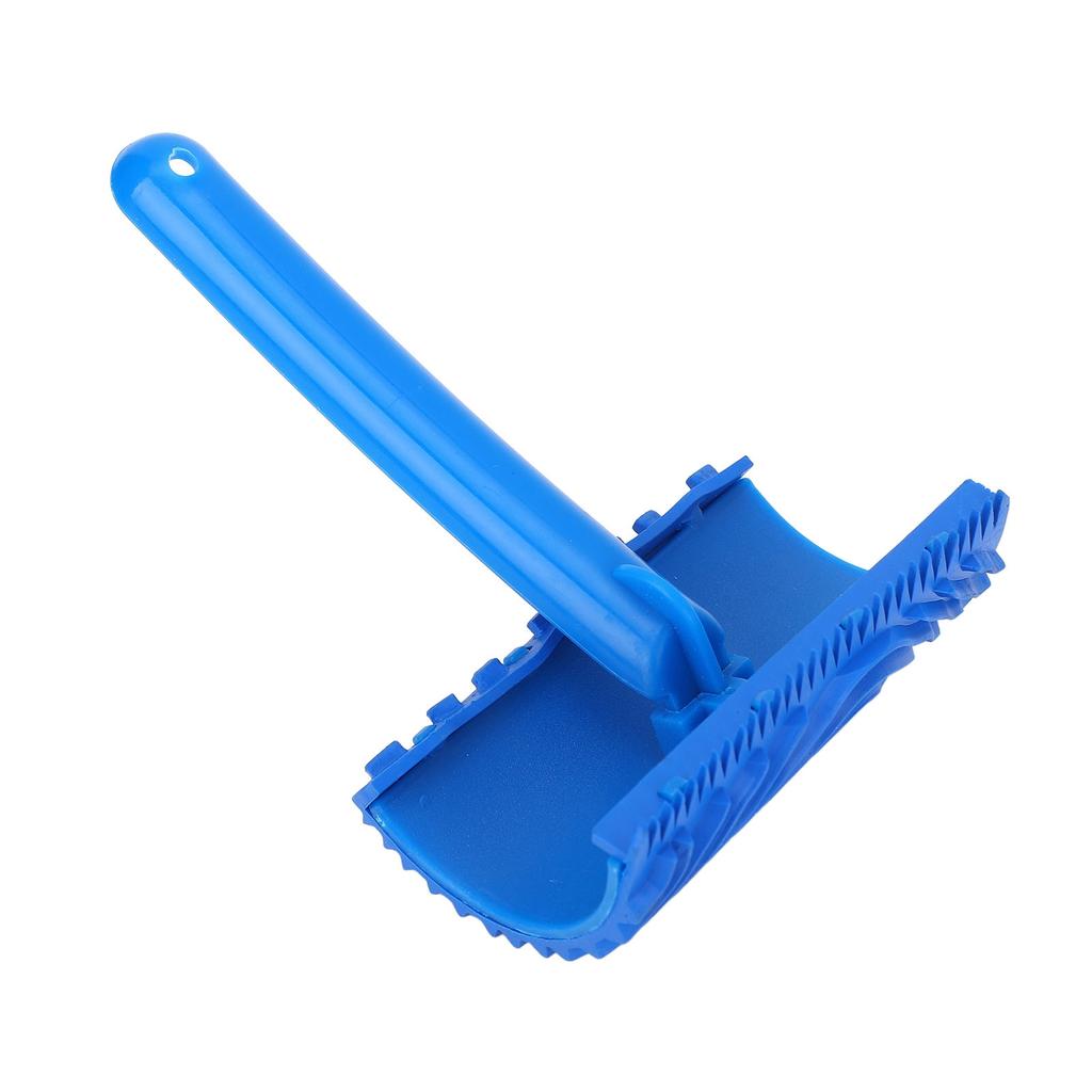 Blue Rubber Wood Grain Effect Paint Roller with Handle DIY Wall Decoration Tool