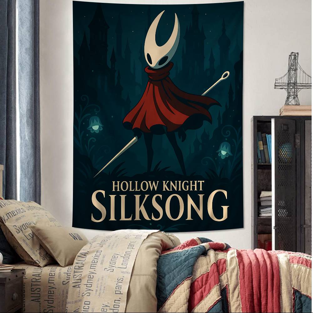 

Game Anime H-Hollow K-Knight Tapestry Art Printing Bohemian Wall Tapestries Mandala Decor Blanket 50x70 cm
