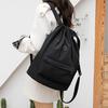Drawstring Backpack Water-Resistant Gym Bag Unisex Solid Color Schoolbag for Women Men