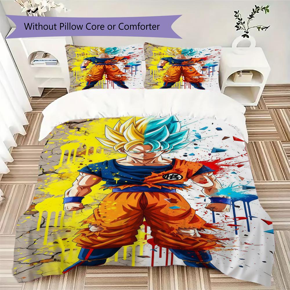 Son Goku Duvet Cover, 3pcs Bedding Set, Digital Print, No Filling, Multi-Size, Kids Gift -HYQ21