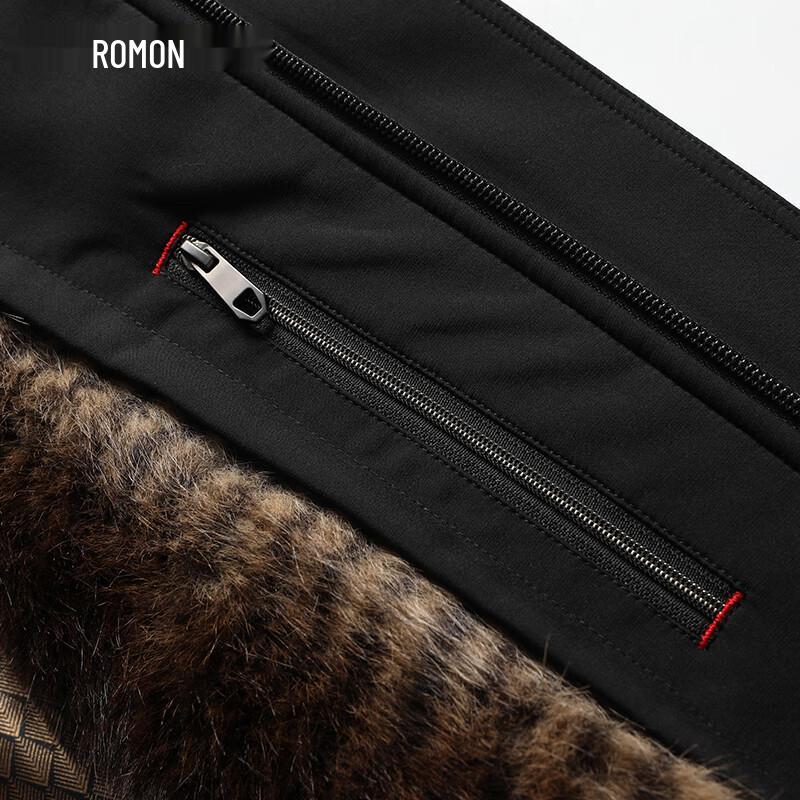 Romon Men's Winter Fleece Hooded Parka