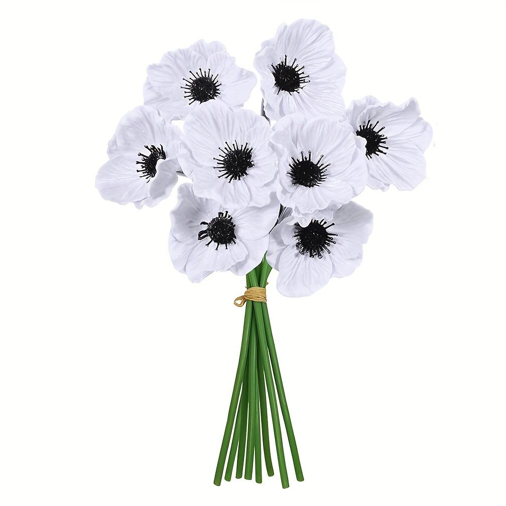 

10pcs Artificial Poppy Flowers - Perfect for Wedding Bouquets & Floral Arrangements, and Outdoor Garden Wedding Decorations 10pcs белый