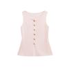 Women S Fashion Sleeveless Vest With Gold Buttons Casual Style