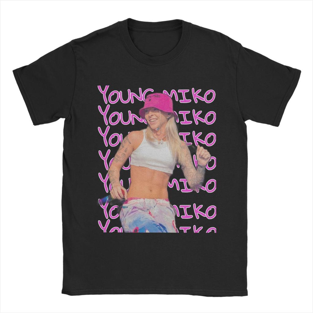 Young Miko Vintage Rapper Mens T Shirts  Novelty Tee Shirt Short Sleeve Crew Neck TShirts 100 Cotton Gift Idea Clothes