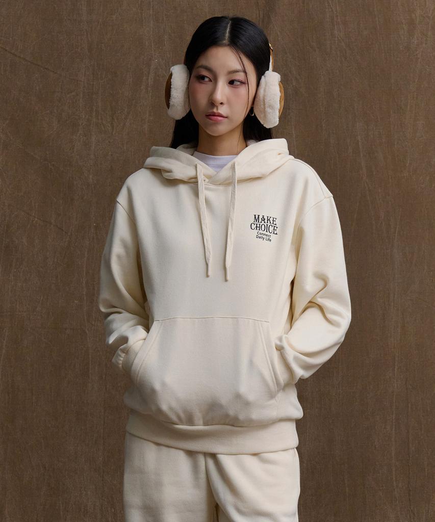 CHASECULT Unisex Essential Brushed Graphic Hoodie - Ivory