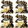 Birthday Theme Party Event Arrangement Black Gold Balloon Chain Set 18Th Birthday Flag Balloon Set