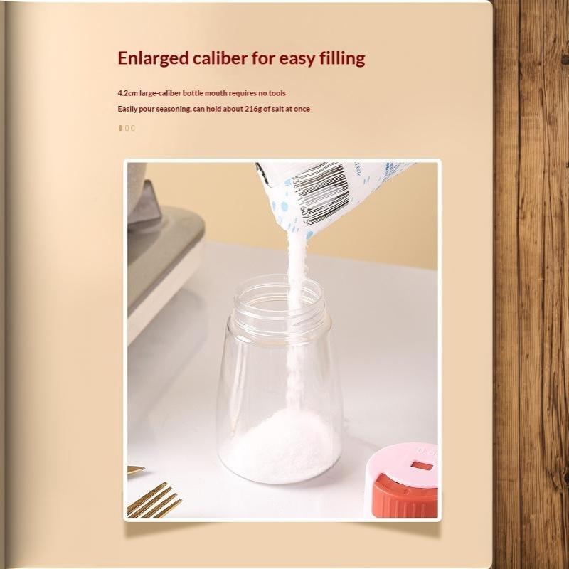 0.5G Quantitative Seasoning Container Dustproof Press Type Seasoning Jar Seasoner Storage Salt Dispenser For Home Kitchen