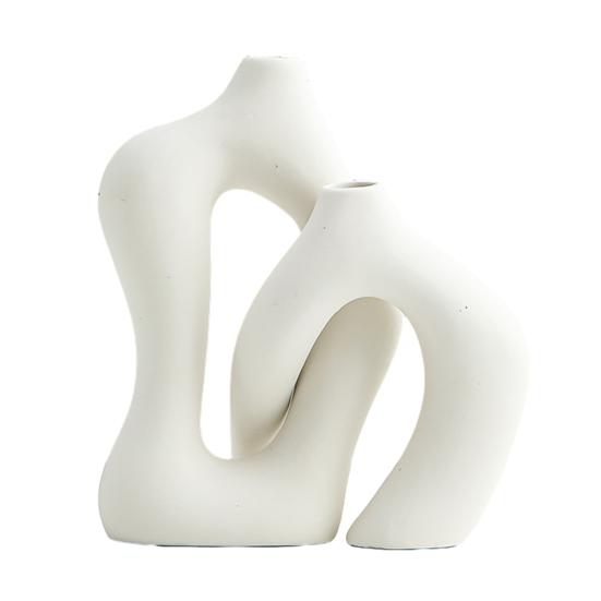 2 шт./комплект Керамические Вазы Неправильной Круглой Формы Современная Ваза в Стиле Бохо Минималистичная Ваза для Цветов в Скандинавском Стиле для Столешницы Полки Декор Дома