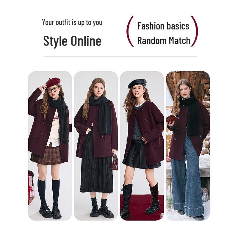 Betu Women's Retro Wool Blend Mid-length Overcoat