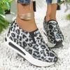 Fashion Leopard Print Casual Sports Shoes for Women Thick Bottom Slip-On Platform Sneakers Woman Lightweight Height Increasing Sneakers