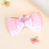2Pcs New Cute Children's Candy Hairpin, Ribbed Hairpin, Rabbit Ear Hair Accessories Bow Headdress Clip Gift