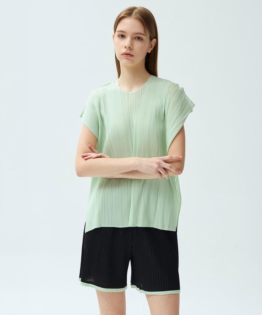 Waiowai Line Point Elastic Waist Pleated Shorts_2 Colors
