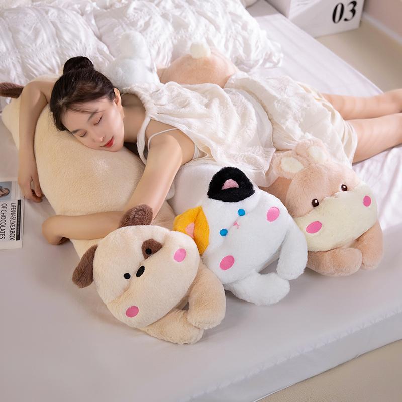 Cute Stuffed Long Pillow Cartoon Rabbit Dog Cat Shape Plush Toys Cushion for Sofa Chair Home Decoration Long Pillow Gift Decor