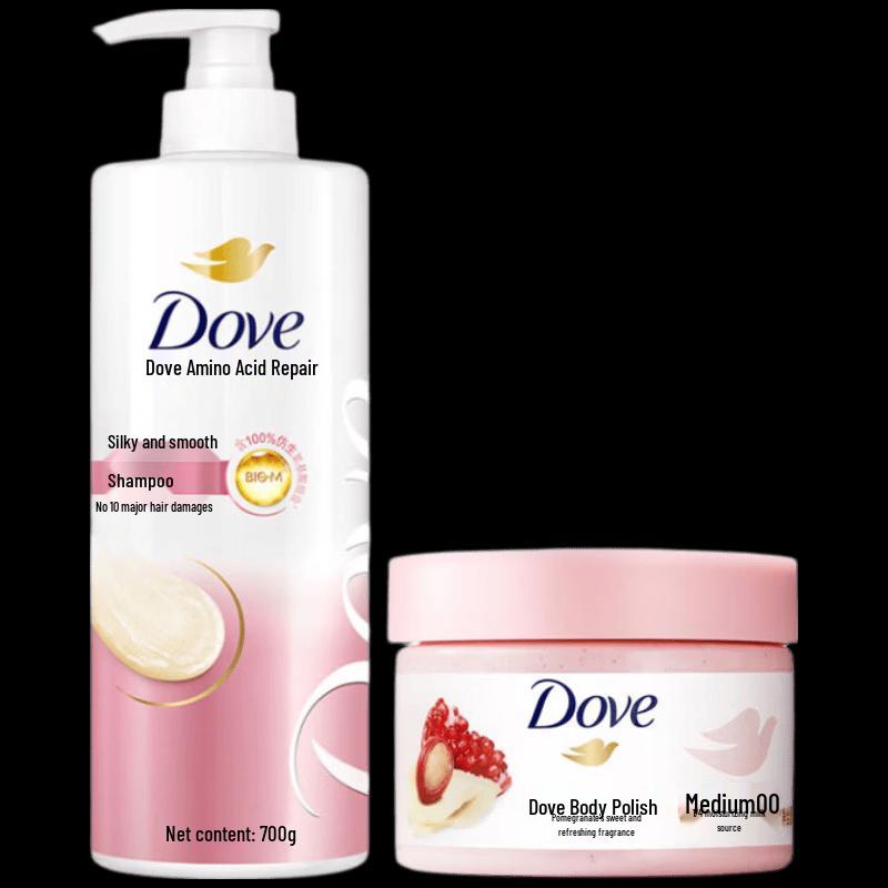 Набор Dove Ежедневный Шампунь  Шелковая гладкость  и Скраб с гранатом