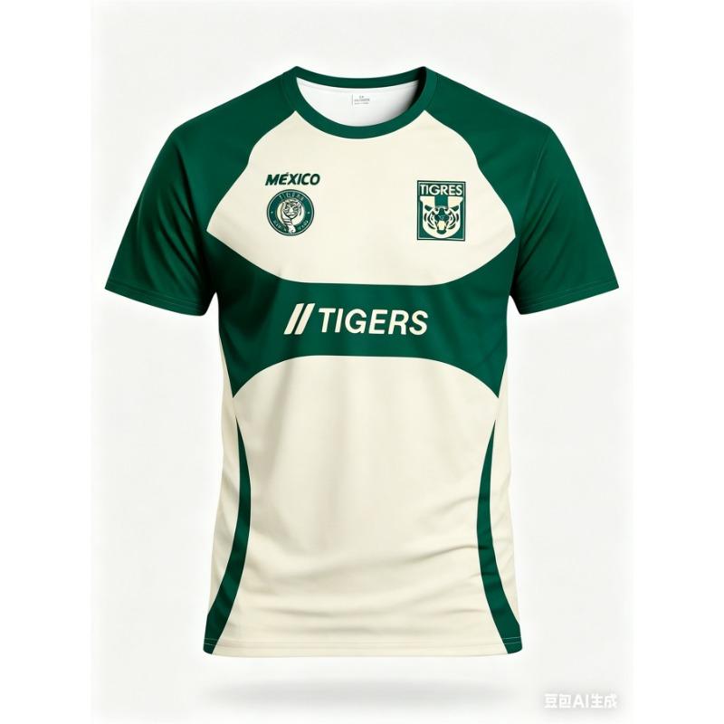 Los Angeles Tigers Herren Fußballtrikot & Mexiko Rundhals Komfort-Sweatshirt mit Tiger-Grafikdruck, Perfekt für das Mexiko-Spiel