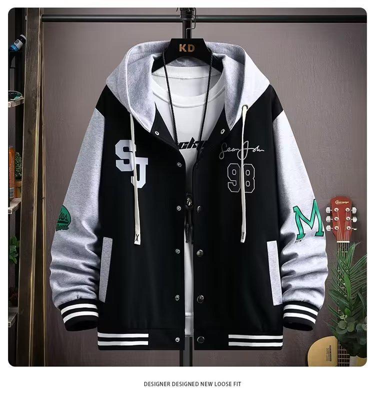 Übergröße Herren Hoodie Strickjacke & Jacke Set - Teenager Frühling/Herbst Stil - Gutaussehendes Zweiteiliges Sportswear für Mittelschüler