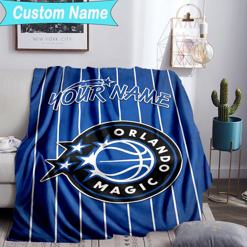 Custom Name Blanket Orlando Basketball Team Blanket Bedding Blanket for Travel, Camping, Living Rooms, Offices, Sofas, Fan Christmas Gift