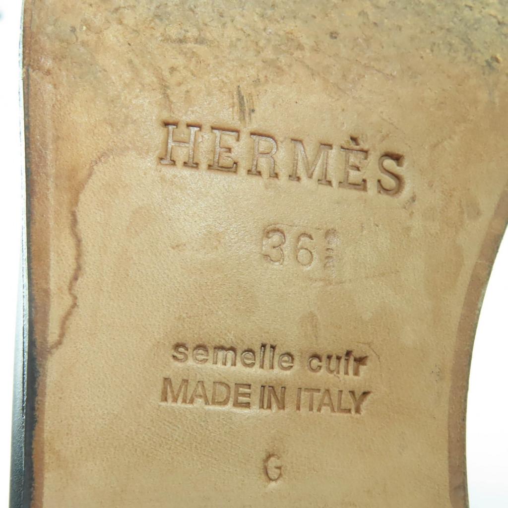 Tolle HERMES Kniehohe Stiefel Kelly Metall Leder Reitstiefel schwarz Damen 36 Gebraucht