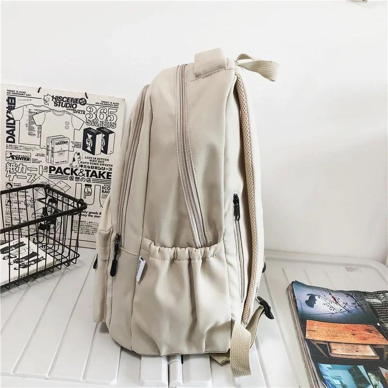 Einfarbiger Rucksack Damen Mehrere Taschen College-Schultasche Lässige Laptop-Rucksäcke Herren Schultasche für Teenager Schultaschen für Mädchen