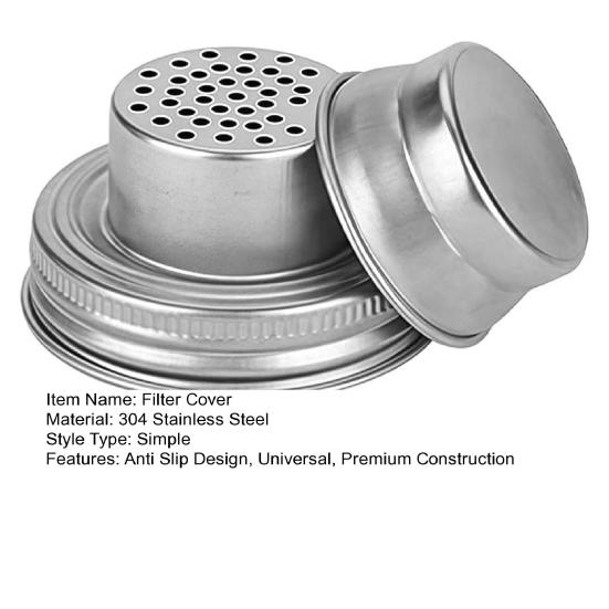 Mason Jar Shaker Lids Stainless Steel Seasoning Shaker Tops for Sugar
