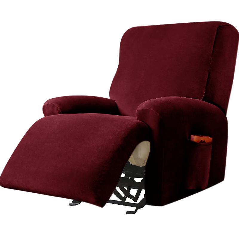 Single Seat Anti Slip Recliner Sofa Covers Velvet Stretch Reclining Couch Slipcovers Furniture Anti Cat Scratch Recliner Chair Spilcover
