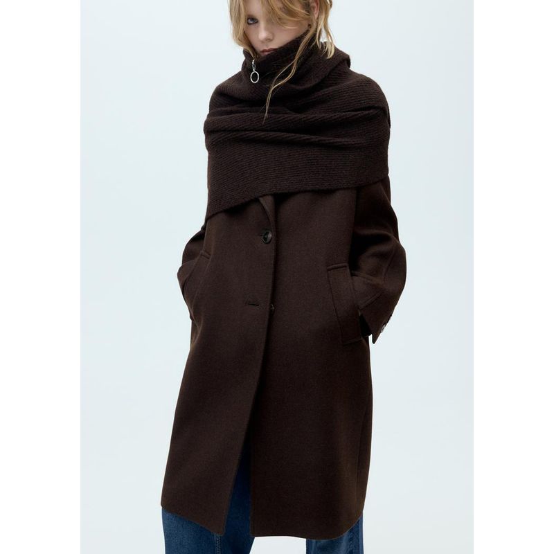 Fall and Winter New Women's Clothing Loose Long Sleeves Lapel Wool Blended Coat Outwear 2052233 2052201