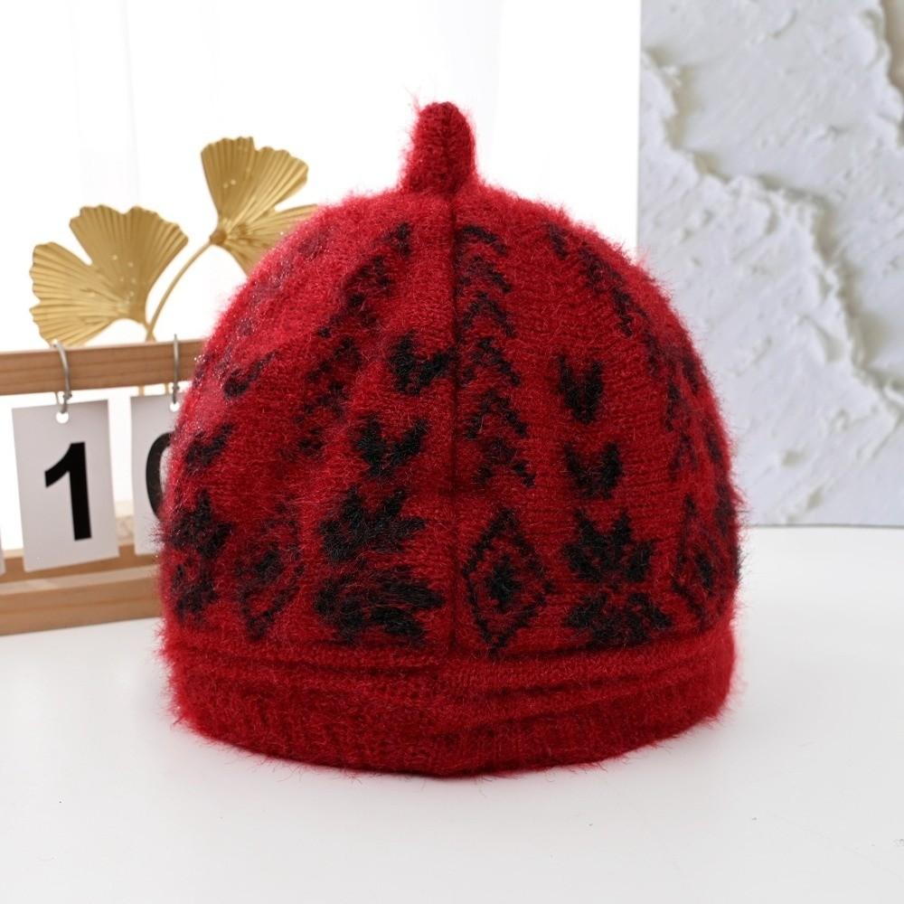 Thick Plush Liner Winter Brimmed Hat Fleece Lined Beanie Cold Wind Protection