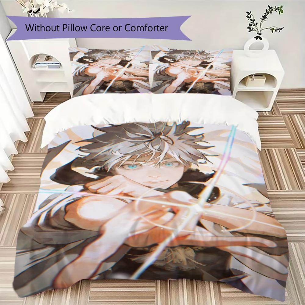 Jujutsu Kaisen Pattern Bedding uilt Set uilt Cover Pillowcase Home Decoration Birthday Gift (1 * duvet cover + 2 * pillowcase without core)