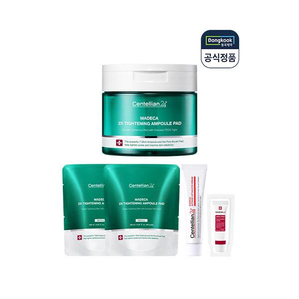 

1 Madeca Double Tightening Ampoule Pad + 2 60-sheet refills + 15ml Madeca Eye Cream + 10ml Madeca Cream as a gift