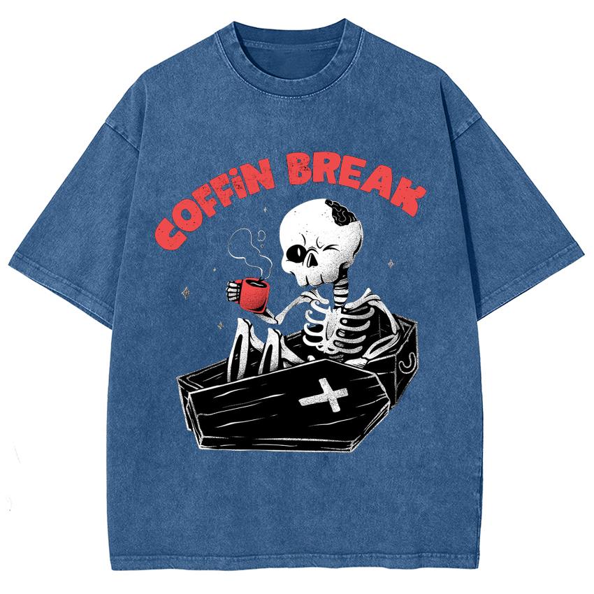 

Футболка женская/мужская с принтом черепа и надписью Drink Coffee, свободного кроя оверсайз, с коротким рукавом, продается как парная, повседневная ретро-футболка 3XL